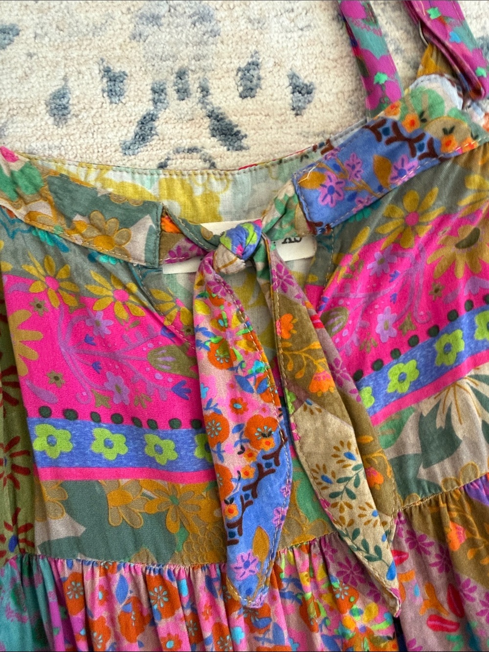 Natural Life Boho Floral Patchwork Women’s Sundress - Picture 3 of 5